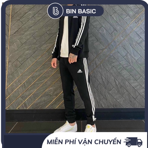 Bộ thể thao adidas nam nữ thu đông 3 sọc, quần áo thể thao co giãn 4 chiều, đồ bộ adidas cao cấp đủ size 3 màu cơ bản