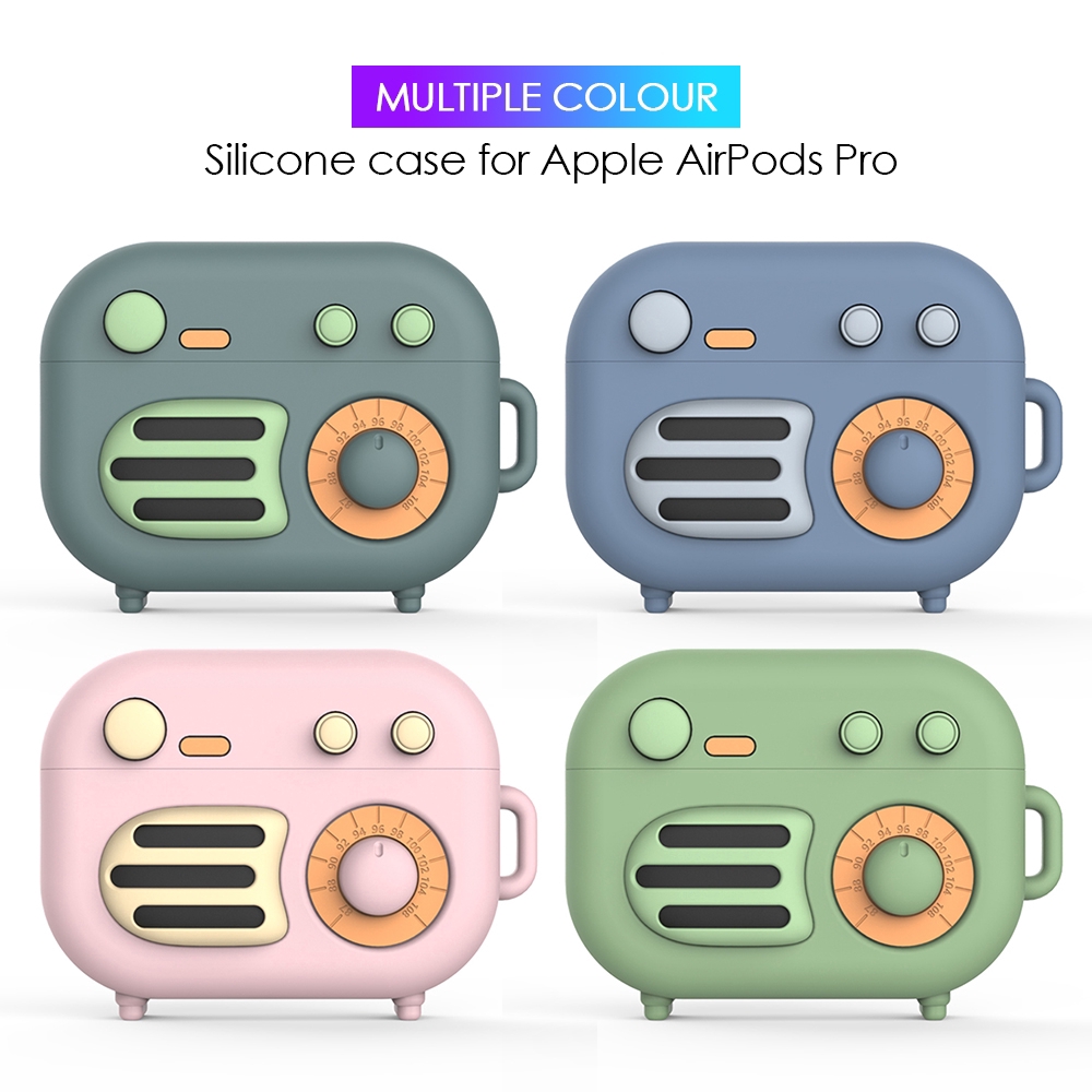 Vỏ Đựng Hộp Sạc Tai Nghe Bằng Silicon Mềm Có Vòng Khóa Cho Airpods Pro