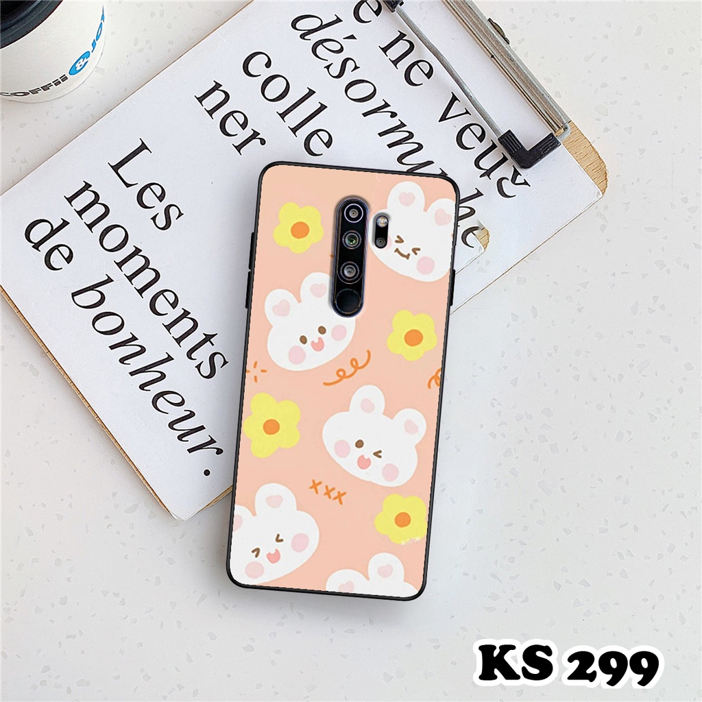 Ốp lưng Xiaomi Redmi Note 8 - Xiaomi Redmi Note 8 Pro - Ốp in hình gấu &amp; thỏ - lưng nhám viền TPU cao cấp