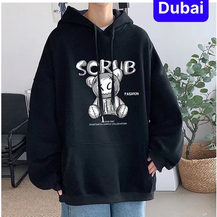 ÁO KHOÁC HOODIE NAM NỮ UNISEX CHẤT NỈ GẤU SCRUB PHOMG CÁCH CAO CẤP MỚI  - DUBAI FASHION