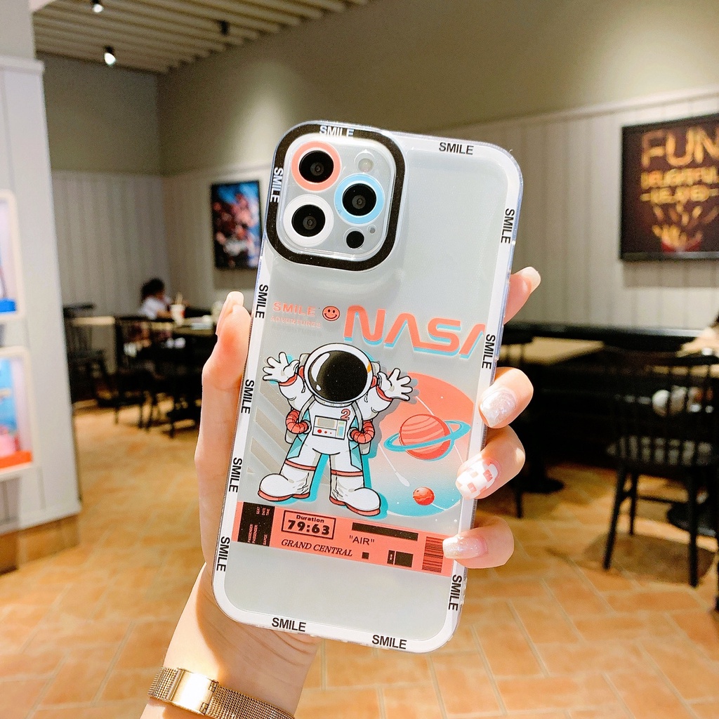 Ốp Phi Hành Gia Iphone viền vuông 8 plus/X/Xsmax/11/11 Pro Max /12 Pro Max/13/13 Pro Max
