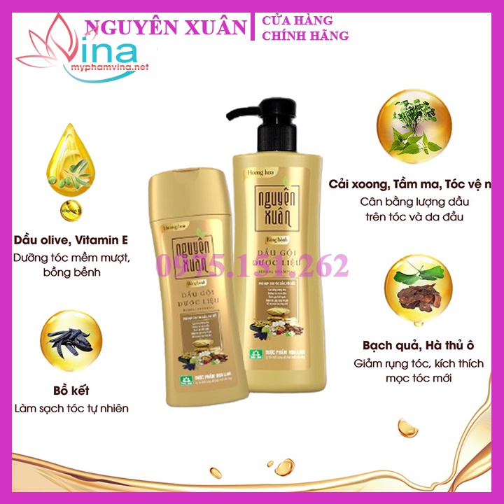 Dầu gội dược liệu Nguyên Xuân Bồng Bềnh Phù hợp cho tóc dầu, tóc bết - Màu Vàng
