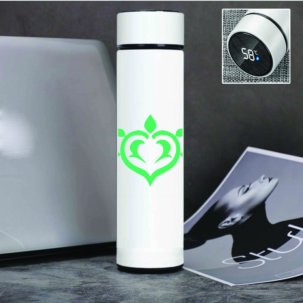 Bình giữ nhiệt đựng nước in hình NGUYÊN TỐ VISION GENSHIN IMPACT game tiện lợi xinh xắn anime chibi M2