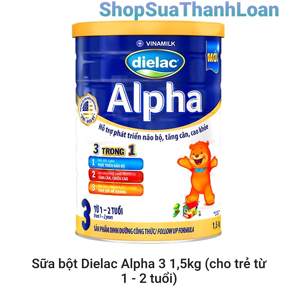 [HSD T9-2023] SỮA BỘT DIELAC ALPHA 3 1,5KG (CHO TRẺ TỪ 1 - 2 TUỔI)