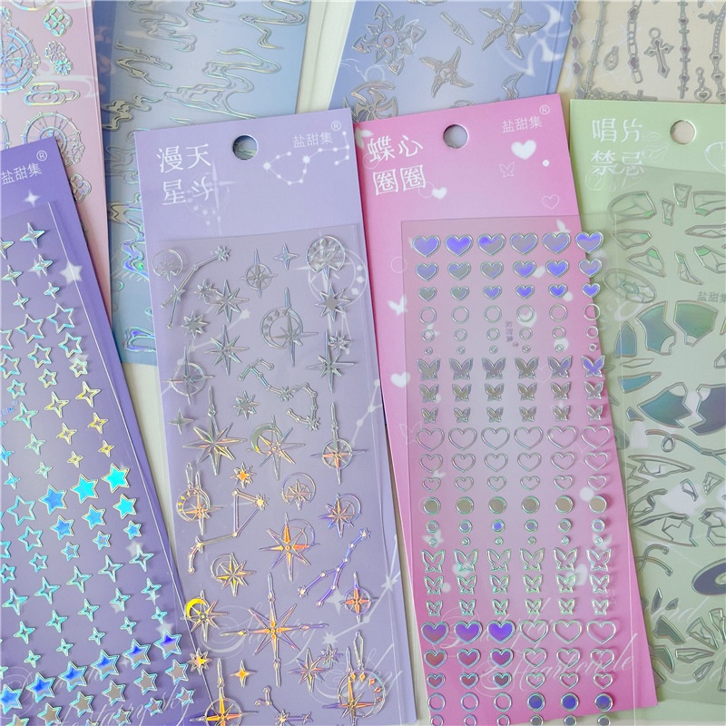 Galaxy Miếng Dán Trang Trí Ba Chiều Bằng Bạc