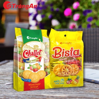 Tràng An - combo bánh gồm: 1 gói bánh quy nhân mứt hỗn hợp Bista 192g và 01 gói bánh Pháp Challot nhân kem hoa quả 275g