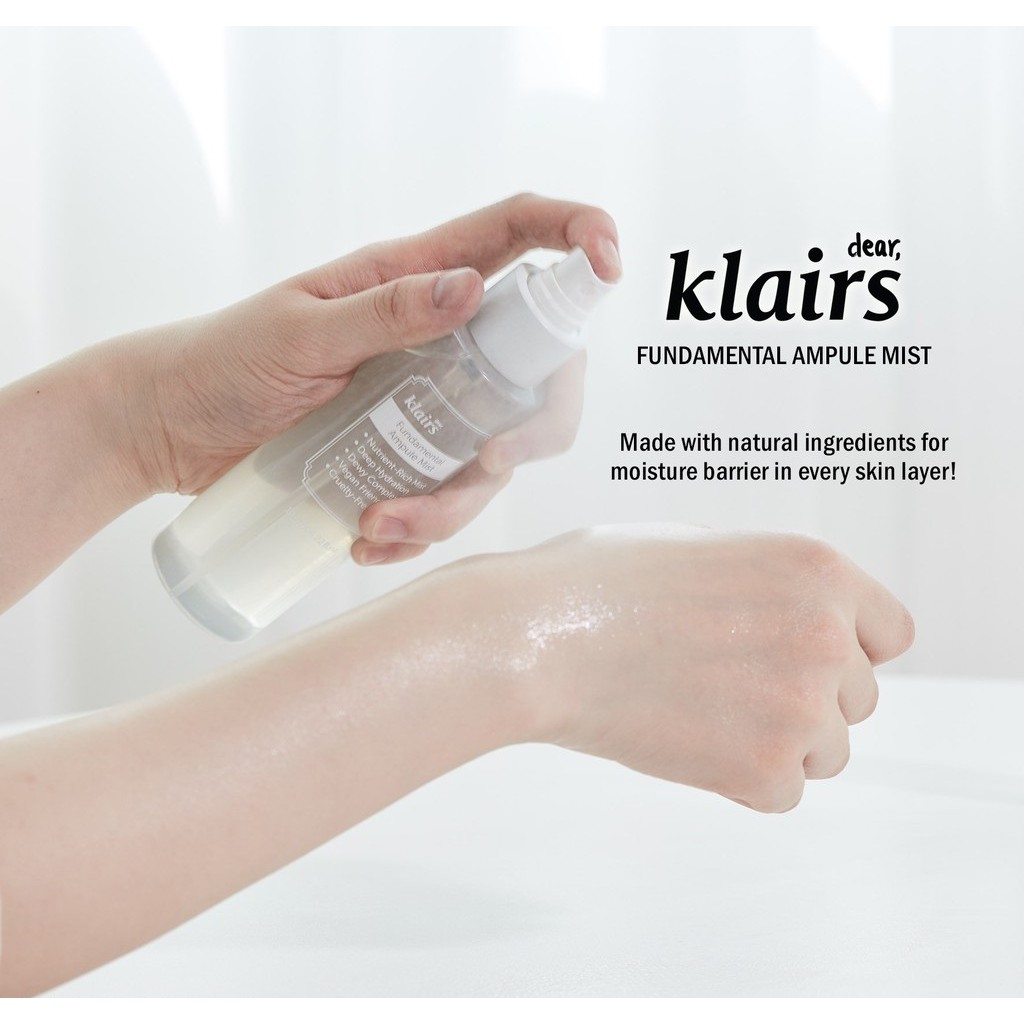 Xịt Khoáng KLAIRS Dưỡng Ẩm, Làm Dịu Da, Chống Oxy Hóa Fundamental Ampule MIST 125ml