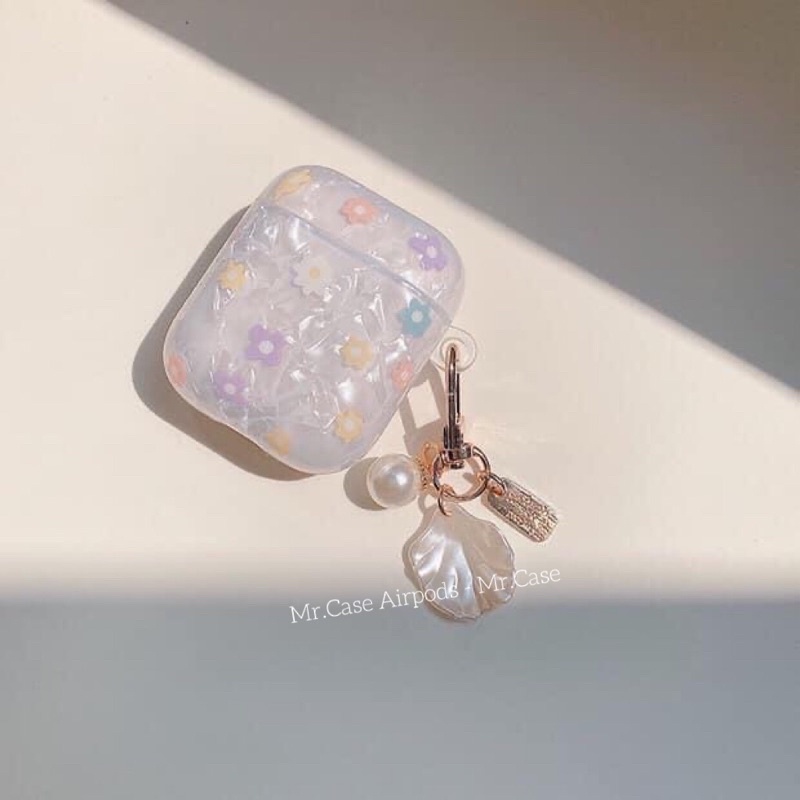 Case Airpods 1/2 /Pro Vỏ Ốp Tai Nghe Hình Bông Hoa Kèm Móc Khoá Xinh - Mr.Case Airpods