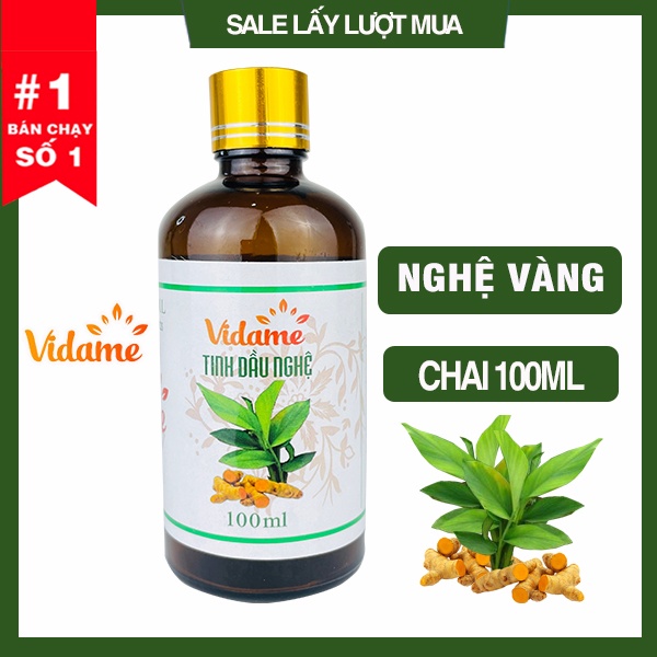 [TRỢ GIÁ] 100ML Tinh Dầu Nghệ Vàng Nguyên Chất VIDAME - Hàng Công Ty Nhập Khẩu ẤN, tinh chất nghệ thơm phòng, khử mùi