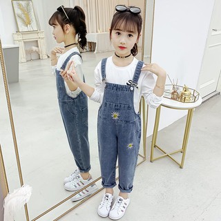 ♞♞Set quần yếm Denim thời trang mùa thu 2020 cho bé gái
