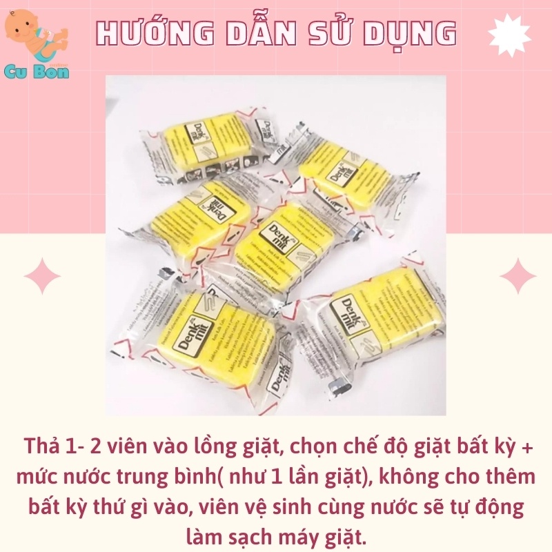 Viên Tẩy Lồng Giặt DenkMit Đức cho Máy Giặt Cửa Ngang Máy Giặt Cửa Đứng