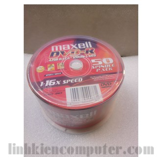 Hộp 50 đĩa DVD trắng Maxell chính hãng, thiết bị lưu trữ dữ liệu an toàn, lâu bền