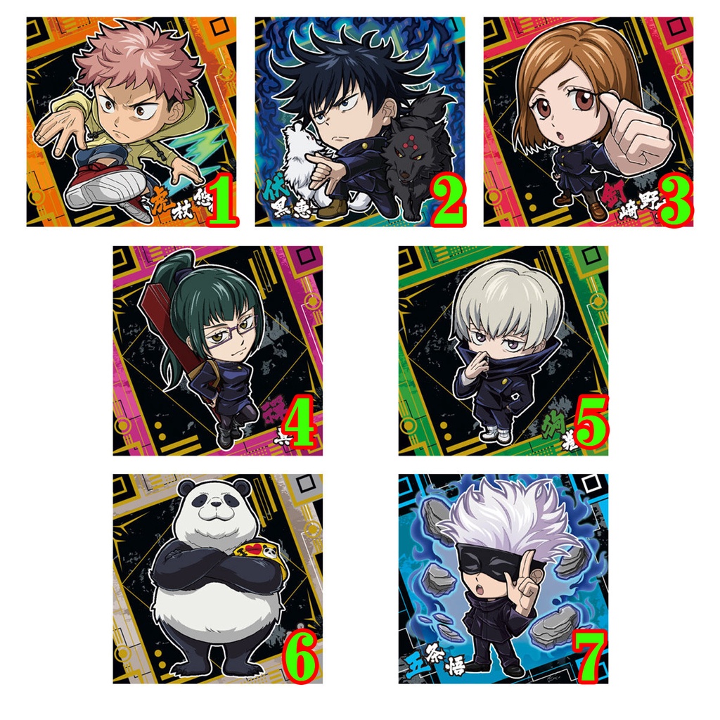 Sticker Wafer Jujutsu Kaisen Chibi Vol.1 Chính Hãng BANDAI