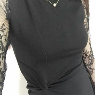 [ẢNH THẬT] Đầm body chéo eo tay ren lông mi
