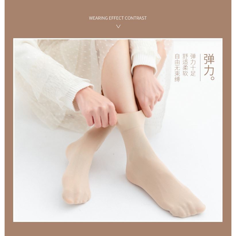 Tất giấy nữ, tất da chân ngắn cổ BONAS phong cách Hàn Quốc siêu dai cho bạn nữ B03