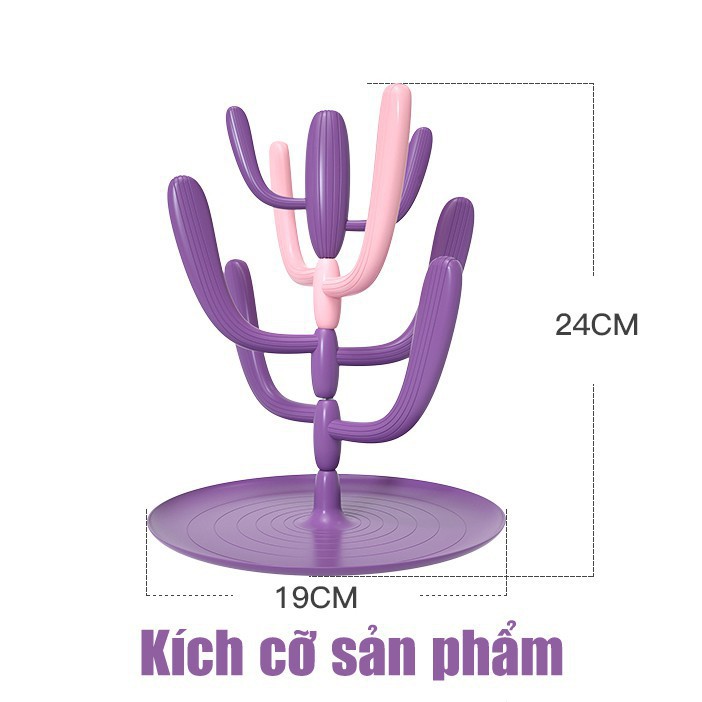 Khay úp bình sữa - giá úp bình sữa hình cây xoay 360 độ có thể tháo rời (mẫu 2021) - MeeBaby