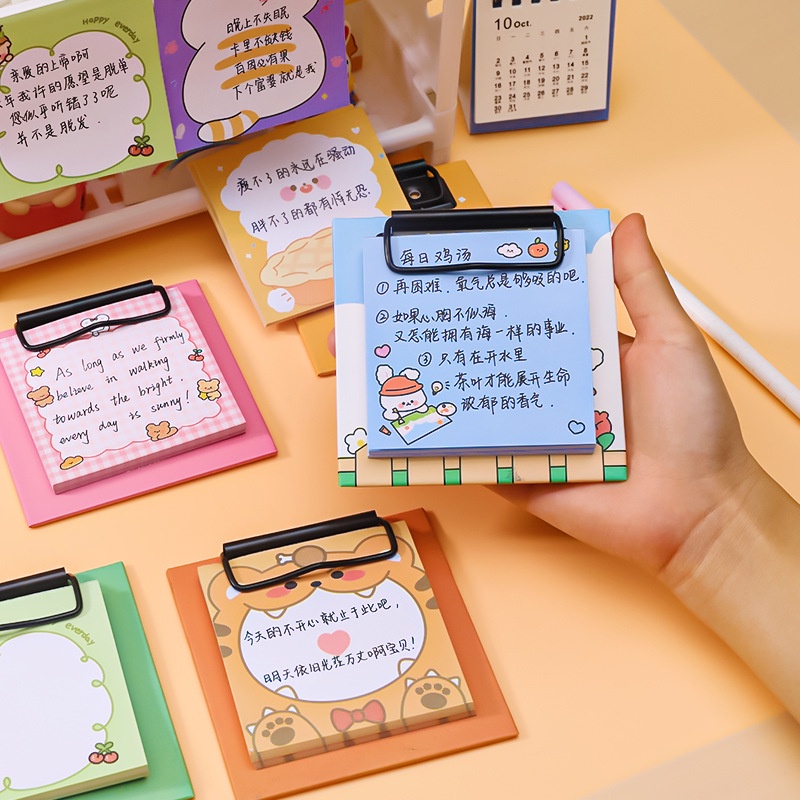 Giấy Ghi Chú Họa Tiết Hoạt Hình Sáng Tạo Không Dính Cho Học Sinh