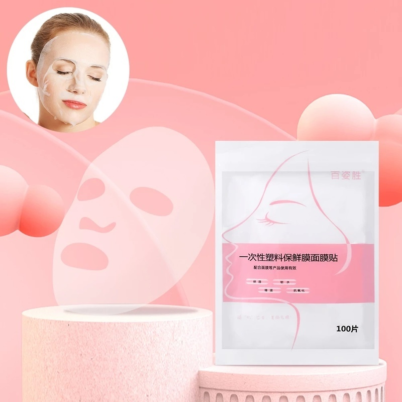 Set 100 Mặt Nạ Nhựa Trong Suốt Chất Lượng Cao Dưỡng Ẩm Bảo Vệ Da Ốp