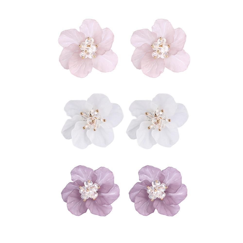 Bông Tai Hình Cánh Hoa Bằng Acrylic Thời Trang Vintage