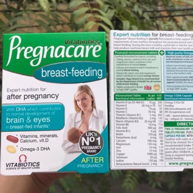 Vitamin Pregnacare Breastfeeding - Lợi sữa Anh