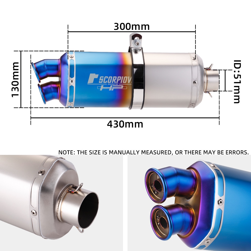 Đa Năng Xe Máy Yoshimura Ống Xả Đôi Ổ Cắm Thoát Đầu Ống Hãm Thanh Cho ER6N Z900 Sửa Đổi Công Tước Nhét 2 Lỗ S9