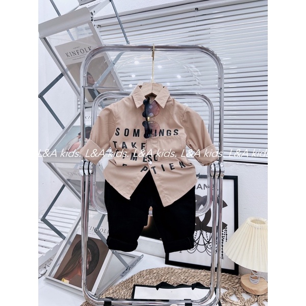 Sét bộ sơ mi phối quần kaki mềm đẹp