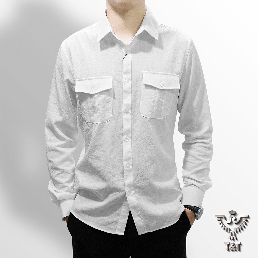 áo sơ mi nam kiểu dáng hàn quốc chất đũi xước loại đẹp vải thoáng mát tốt cho da SM403 | BigBuy360 - bigbuy360.vn