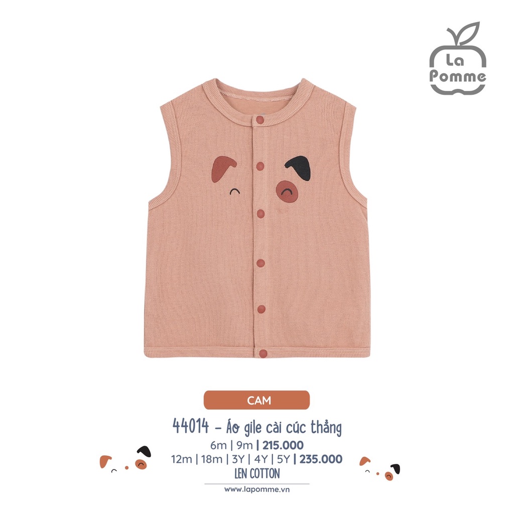 [3M-5Y]Áo gile len cài cúc thẳng La Pomme dành cho bé trai bé gái thu đông mềm mại ấm áp