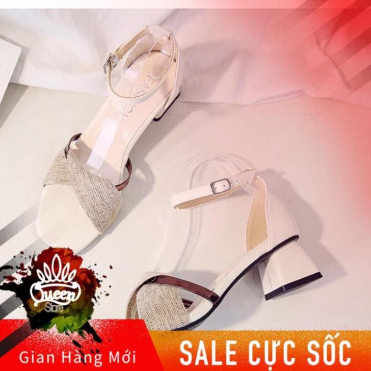 Giày Cao Gót QB59 Đế Vuông| Cao Gót Đế Vuông| Cao 5cm| Đế Vuông Dây Quai Cài 2019👠 -h91