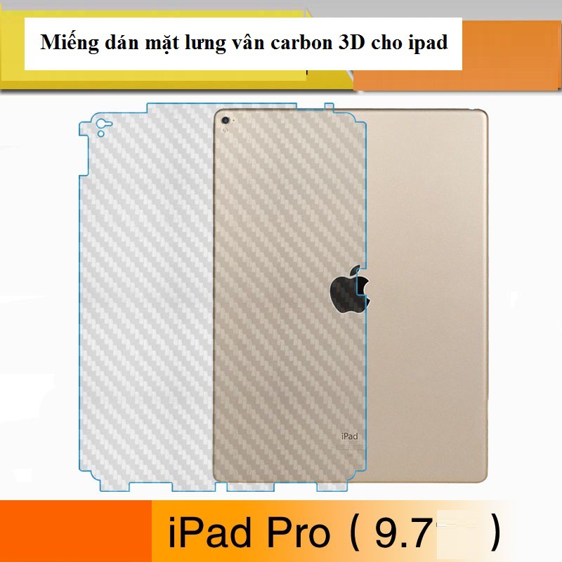 Miếng dán mặt lưng vân Carbon 3D tổng hợp cho các loại iPad - Hàng nhập khẩu - H_Shop_VN