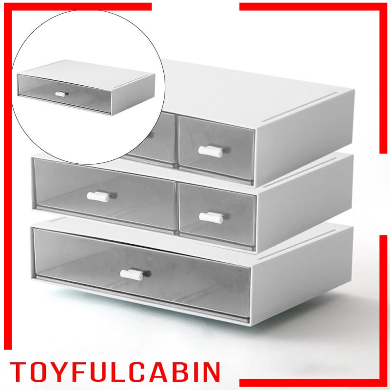 Hộp Đựng Đồ Dùng 1 Ngăn Màu Trắng Để Bàn Tiện Dụng Cho Nhà Tắm