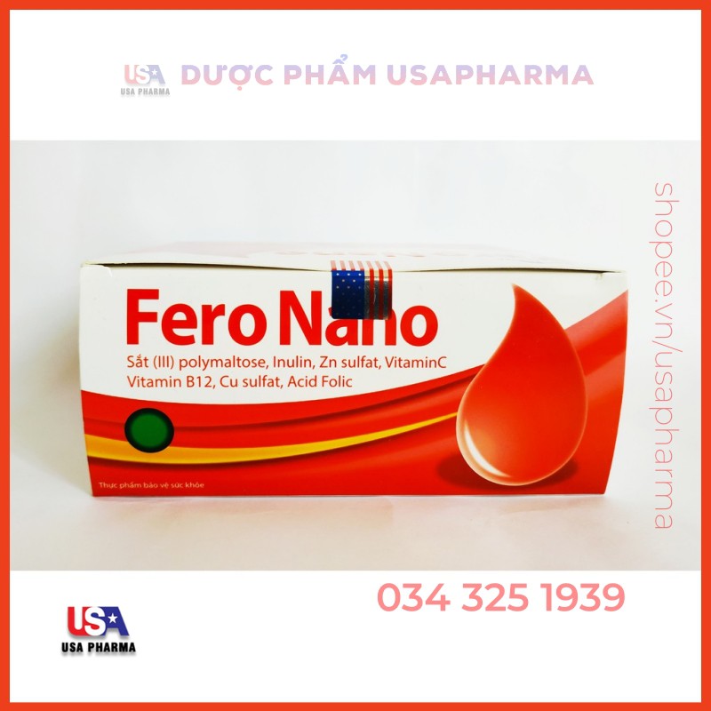 Fero Nano Bổ Sung Sắt, vitamin, hỗ trợ quá trình tạo máu - Tăng Cường Lưu Thông Máu Cho Phụ Nữ Mang Thai