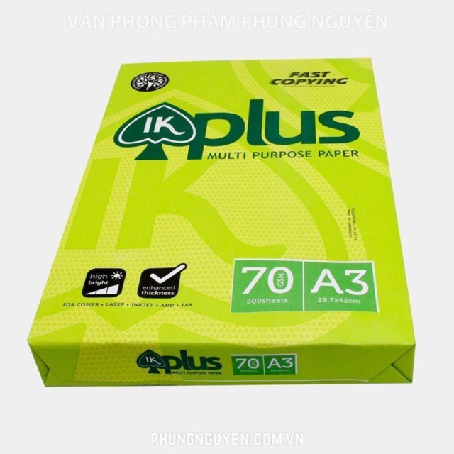 Giấy in a3 IK PLUS định lượng 70gsm giá sỉ - Giấy in văn phòng phẩm cao cấp - MIYABI STORE