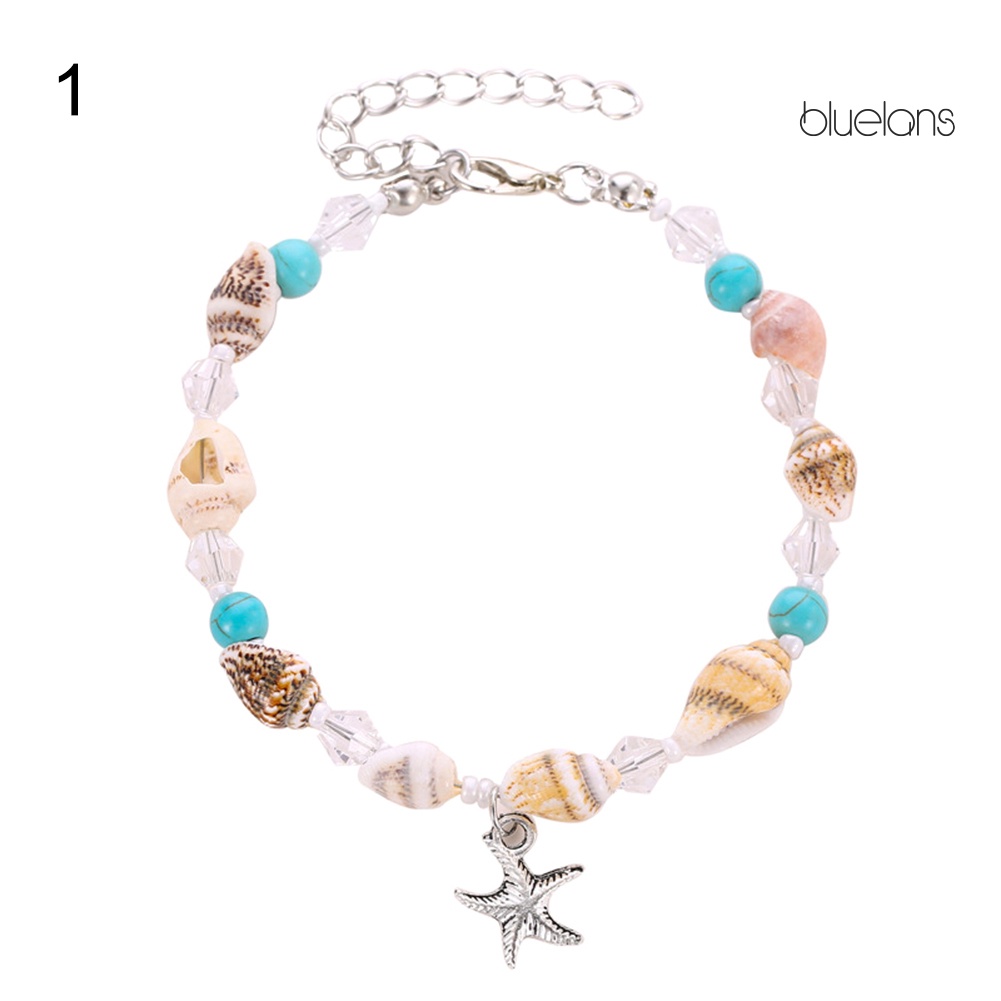 Lắc Chân Đính Hạt Và Vỏ Sò Phong Cách Boho Thời Trang Cho Nữ