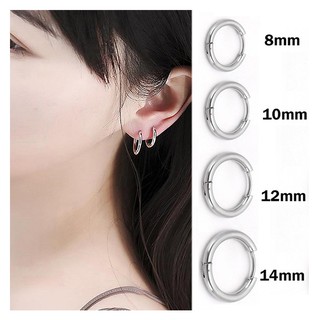 Bông tai titan hình tròn thiết kế đơn giản dành cho nữ