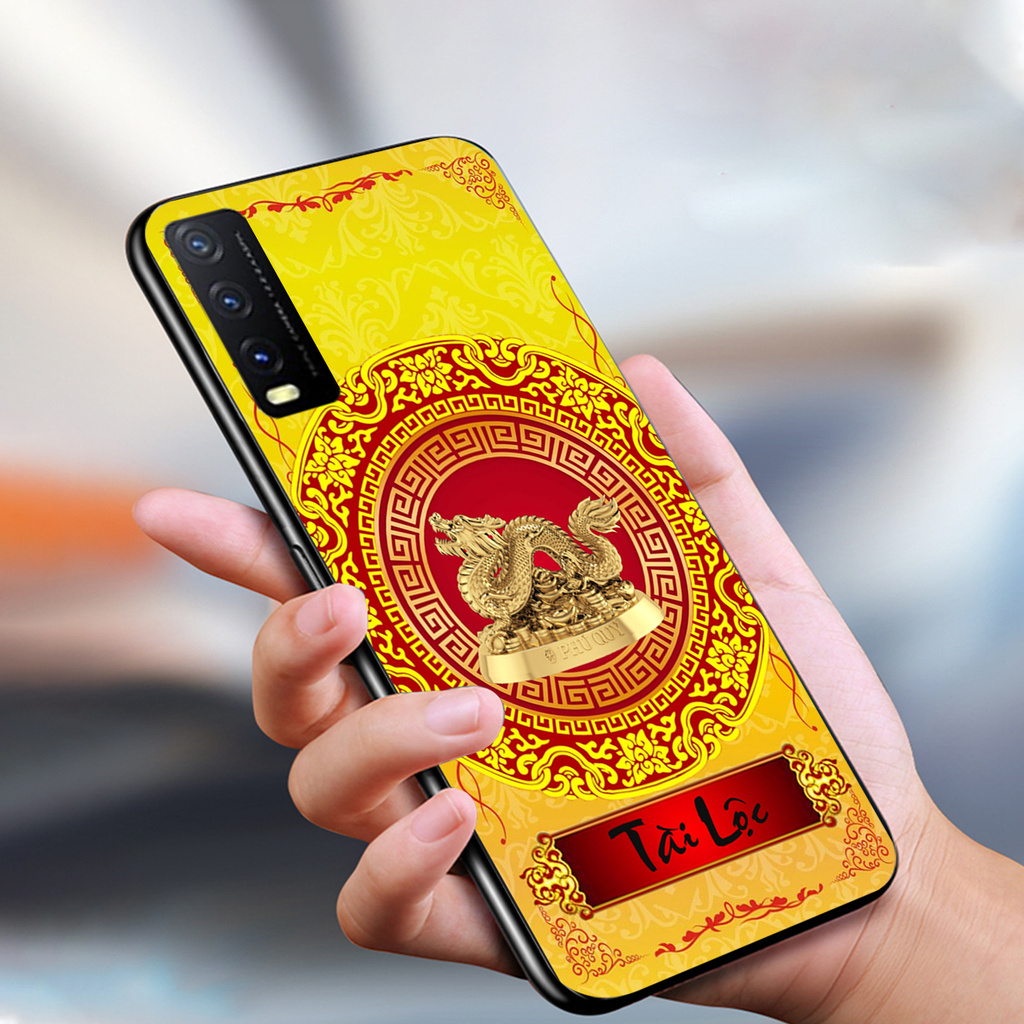 Ốp lưng điện thoại mặt kính cường lực 3D Vivo Y12S-Y20,Ốp hình 12 con giáp tài lộc, Ốp điện thoại cao cấp Shop,viet9