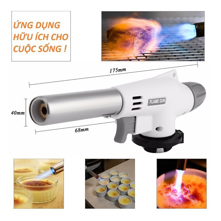 Bộ Đầu Khò Gas Mini FLAME JAPAN, Đèn Khò Ga Có Mồi Lửa, Sử Dụng Cho Bình Gas Mini