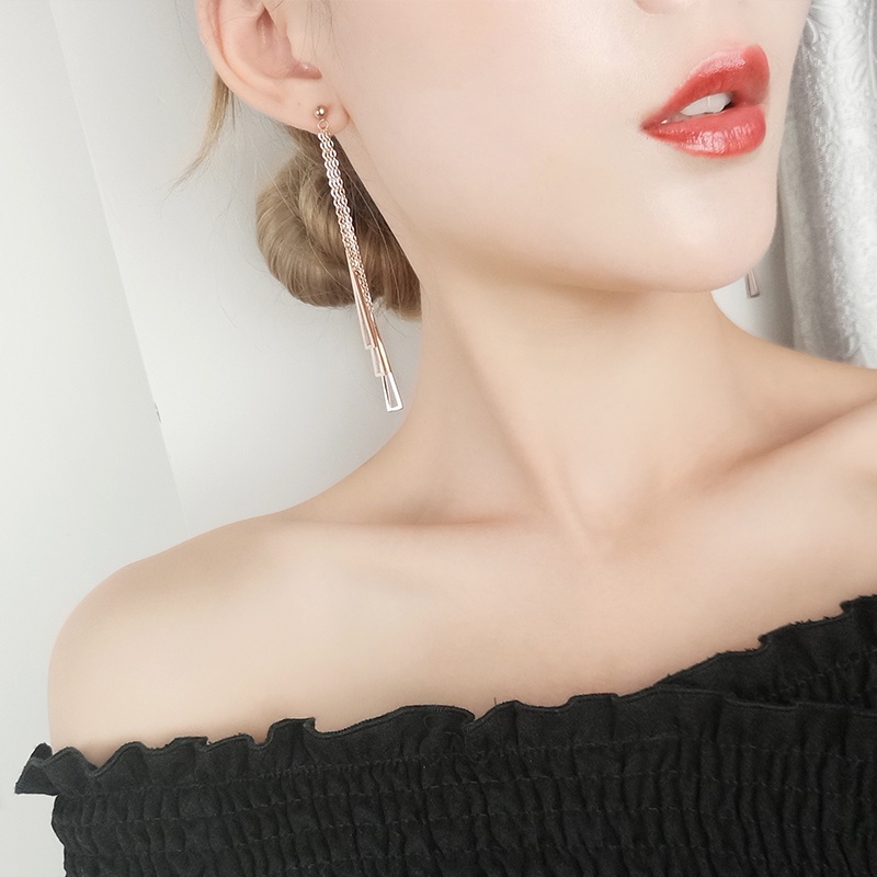 Bông tai titan 3 thanh rỗng E1-110A - CAM KẾT KHÔNG GỈ, KHÔNG BAY MÀU - BẢO HÀNH 12 THÁNG