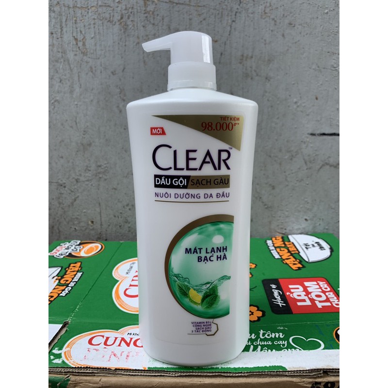 Dầu Gội Clear Bạc Hà Mát Lạnh 880g (Xanh Lá)