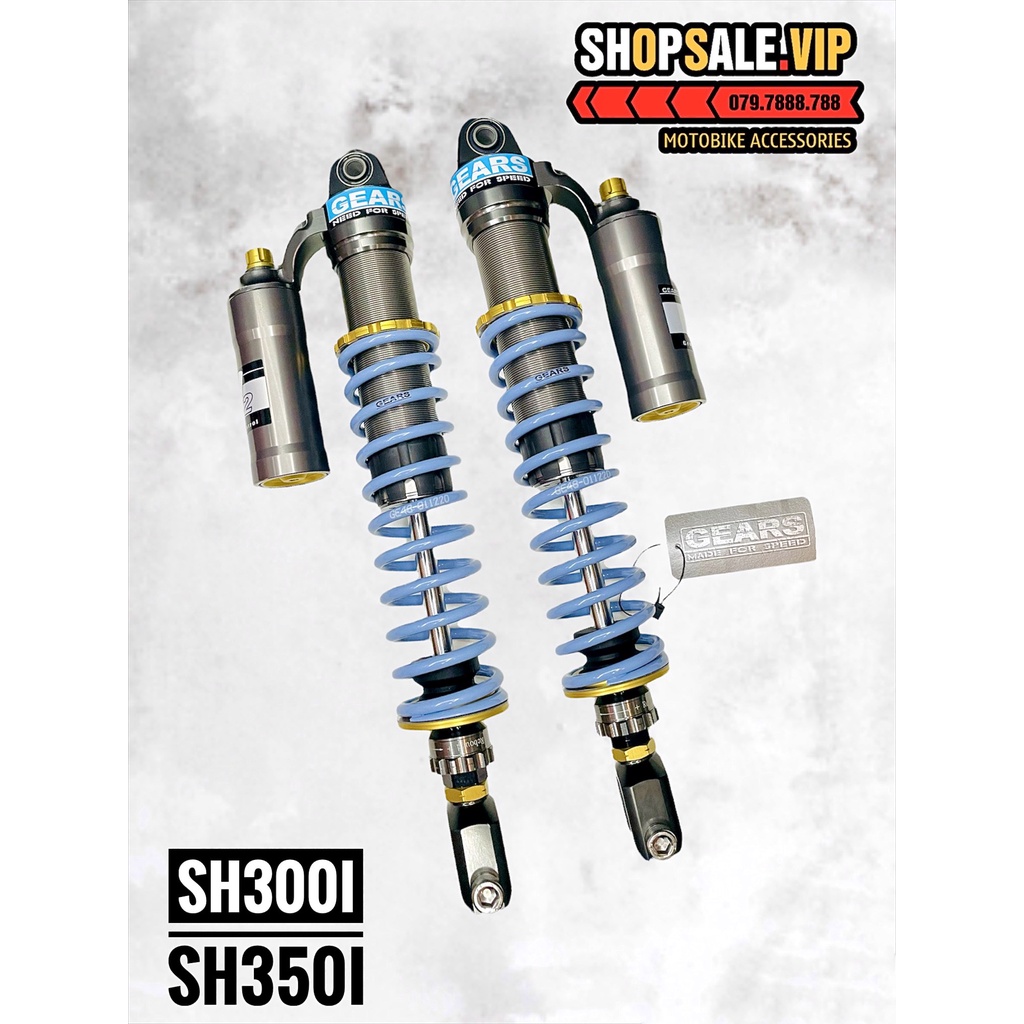 Phuộc Gears H2 Dành Cho Sh300i/Sh350i (Màu Xám Xanh)