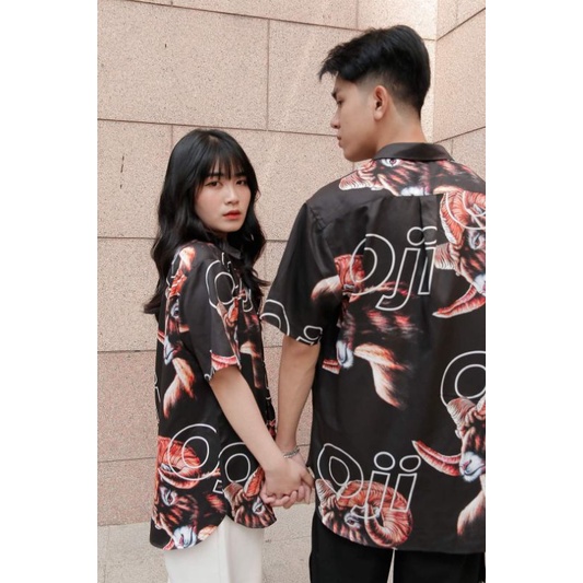Áo Sơ Mi Tay Ngắn Unisex Cổ Bẻ Phong Cách Hàn Quốc Freesize