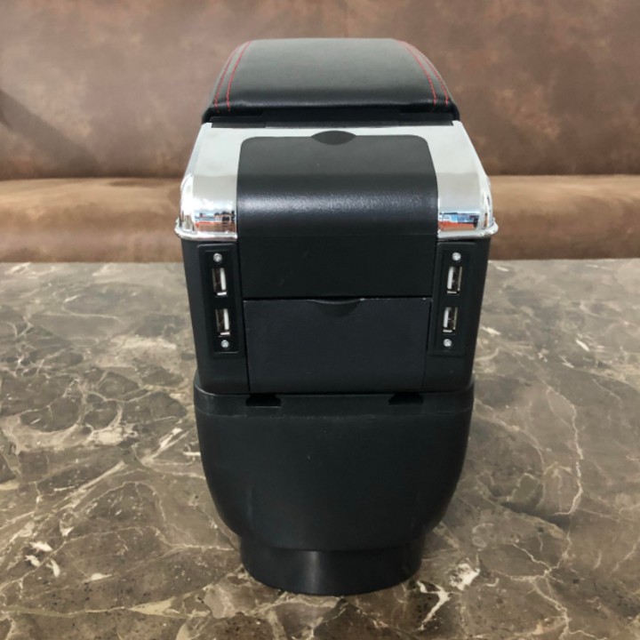 Hộp tỳ tay xe hơi, ô tô dành cho xe Mazda 2S tích hợp 7 cổng USB mã DUSB-MDA2S: Màu Đen và Be - hàng cao cấp