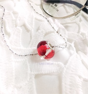 Dây chuyền resin hoa thật handmade