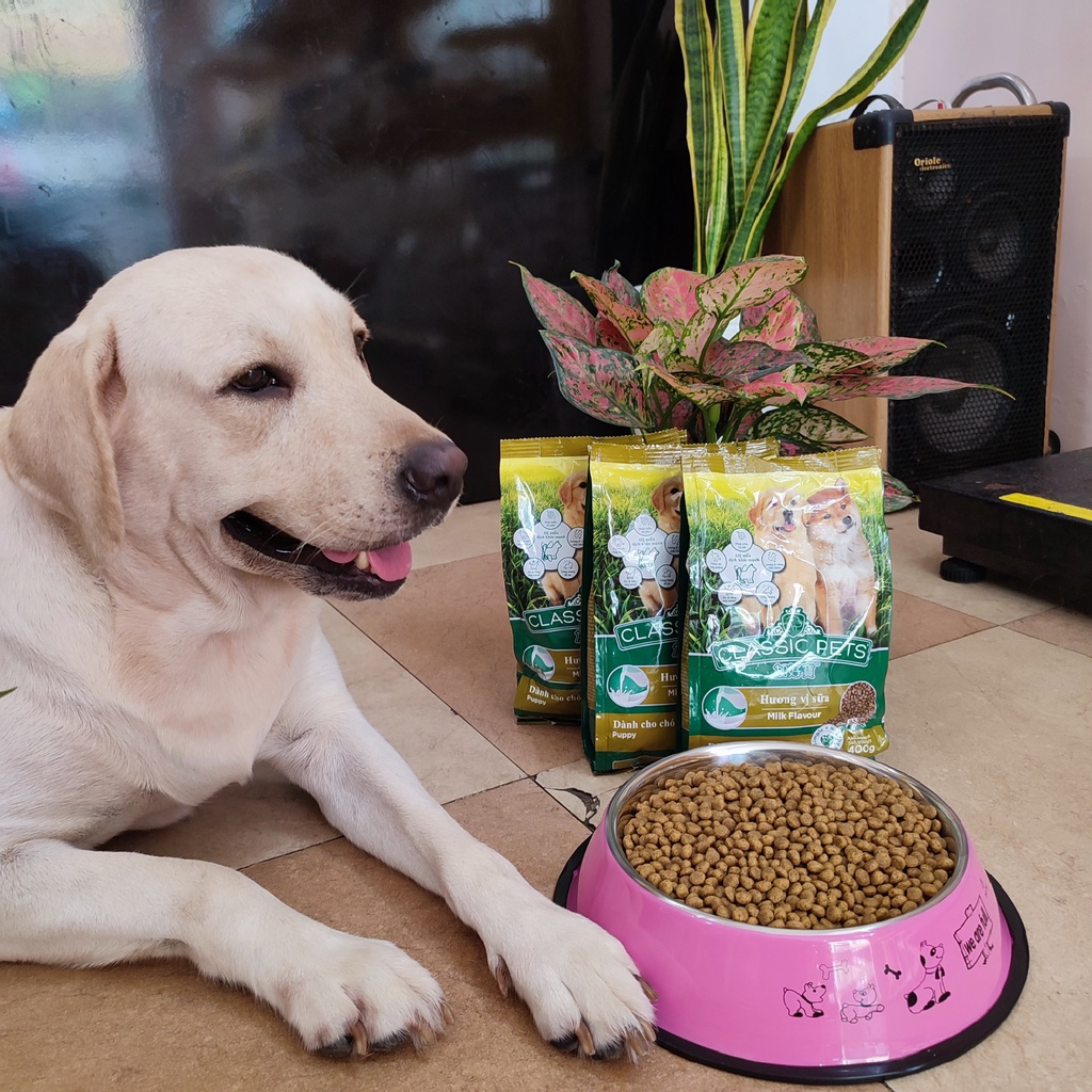 Thức ăn chó con Classic Puppy 400g hương vị sữa, hạt cho chó cung cấp đầy đủ dưỡng chất cho cún yêu - Củ Cải Pet Shop