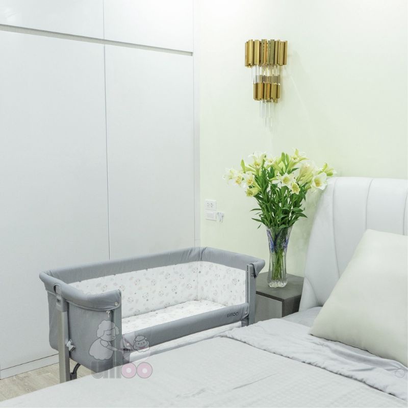 Nôi Cũi Vải Chân Cao UMOO UM-08109 Chính Hãng, Nôi Đa Năng Có Thẻ Hạ Thành