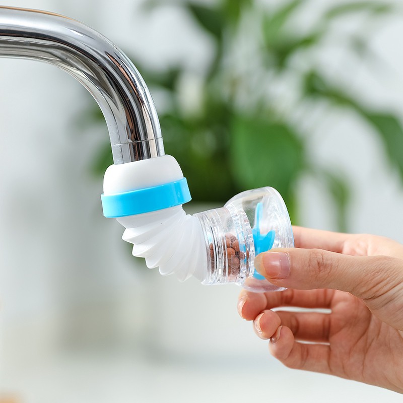 Vòi Sen Lắp Ống Nước Tăng Áp Xoay 360 Độ Dùng Cho Vòi Cong 16-19mm Tiết Kiệm Nước Rửa