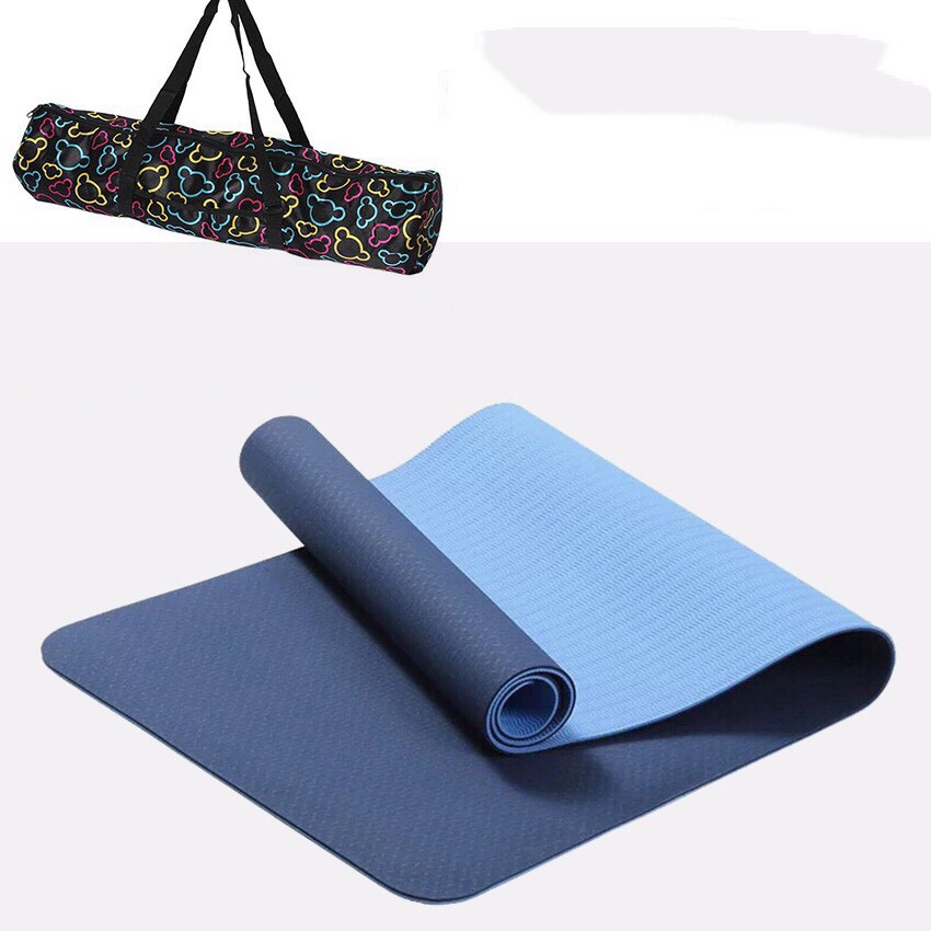 Thảm Yoga Định Tuyến TPE 2 Lớp Cao Cấp Kèm Túi Đựng Tiện Dụng