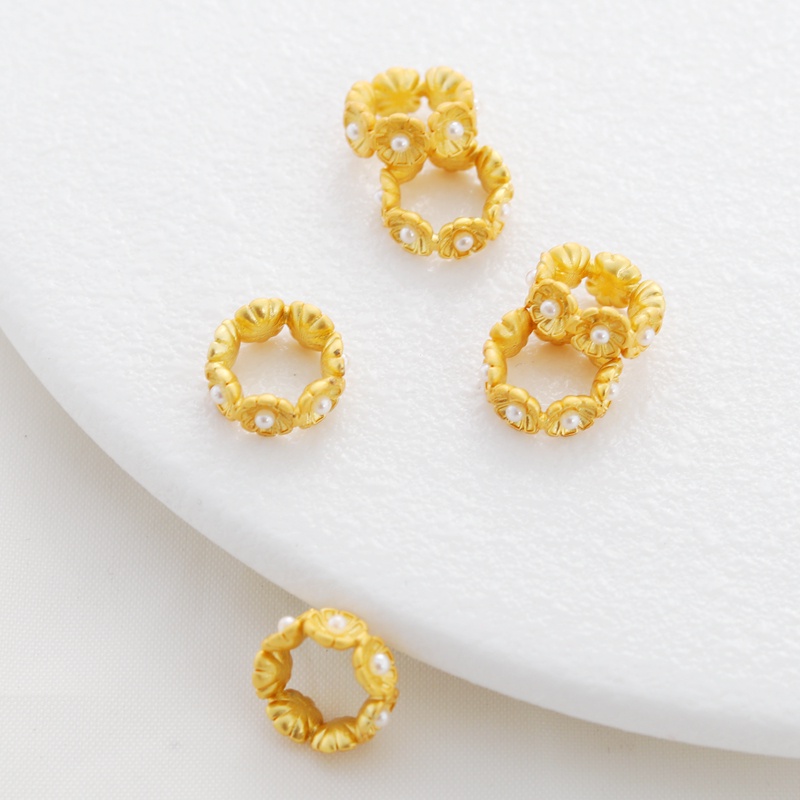 Hạt Xâu Làm Trang Sức Hình Vỏ Sò Bằng Đồng Mạ Vàng 18k 10mm diy