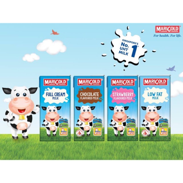 [11/2022 ]Sữa Bò Tươi Marigold cho bé ( nhập khẩu từ singapo 200ml / thùng 24 Hộp )