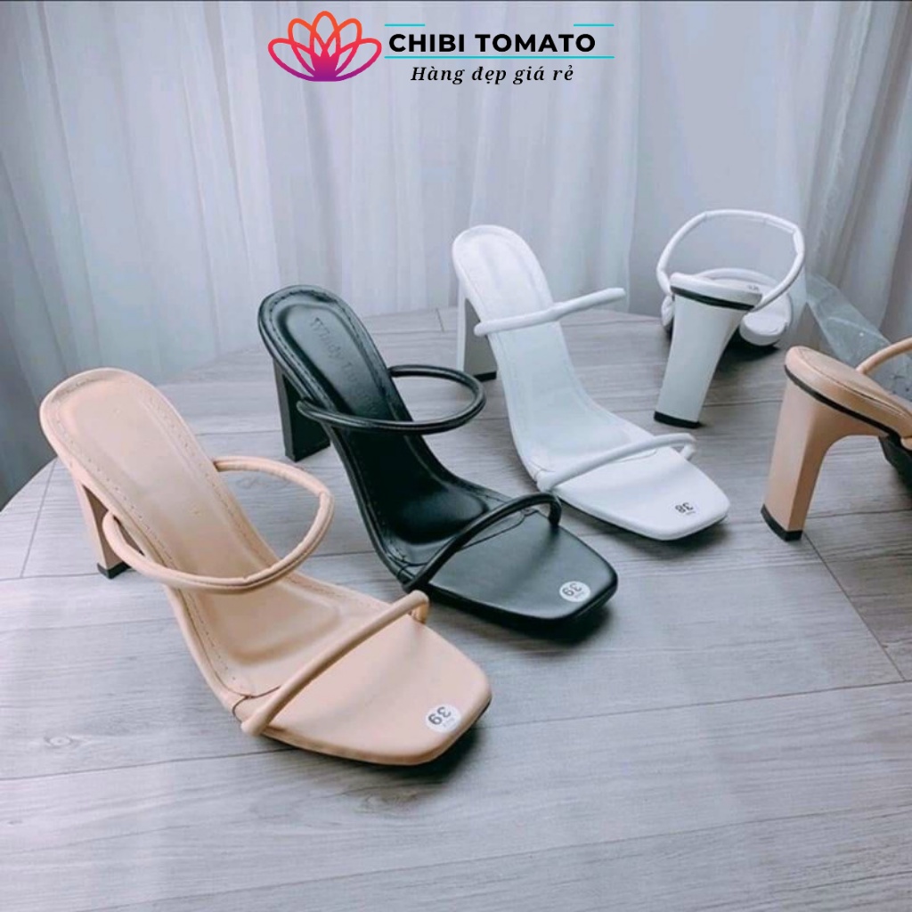 Dép cao gót nữ đẹp quai ngang đế cao 7cm thời trang cao cấp